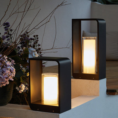 Modern Square Solar LED Outdoor Light – Waterproof Aluminum & Acrylic Wall Lamp, Warm White, Small, Medium or Large