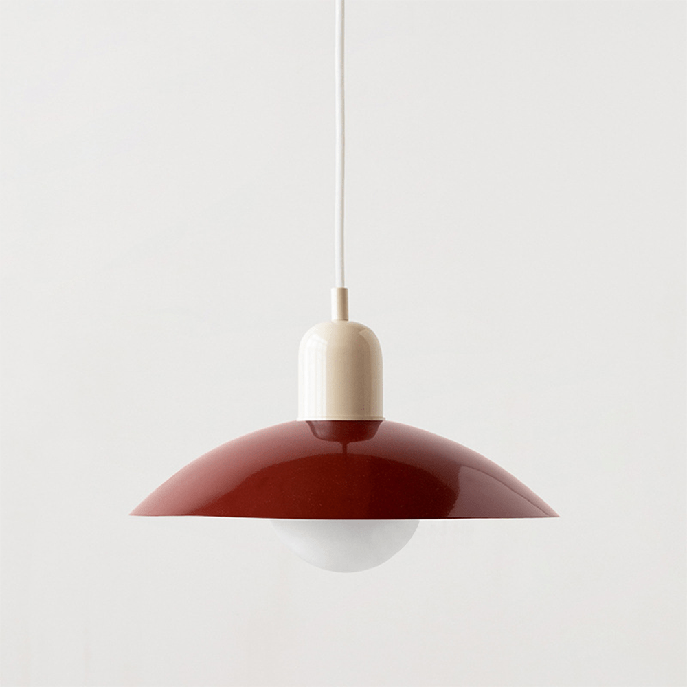 Macaron Bauhaus Dome Pendant Light – Two-Tone Colorful Modern Hanging Lamp for Kitchen, Dining, Kids Room & Cafe