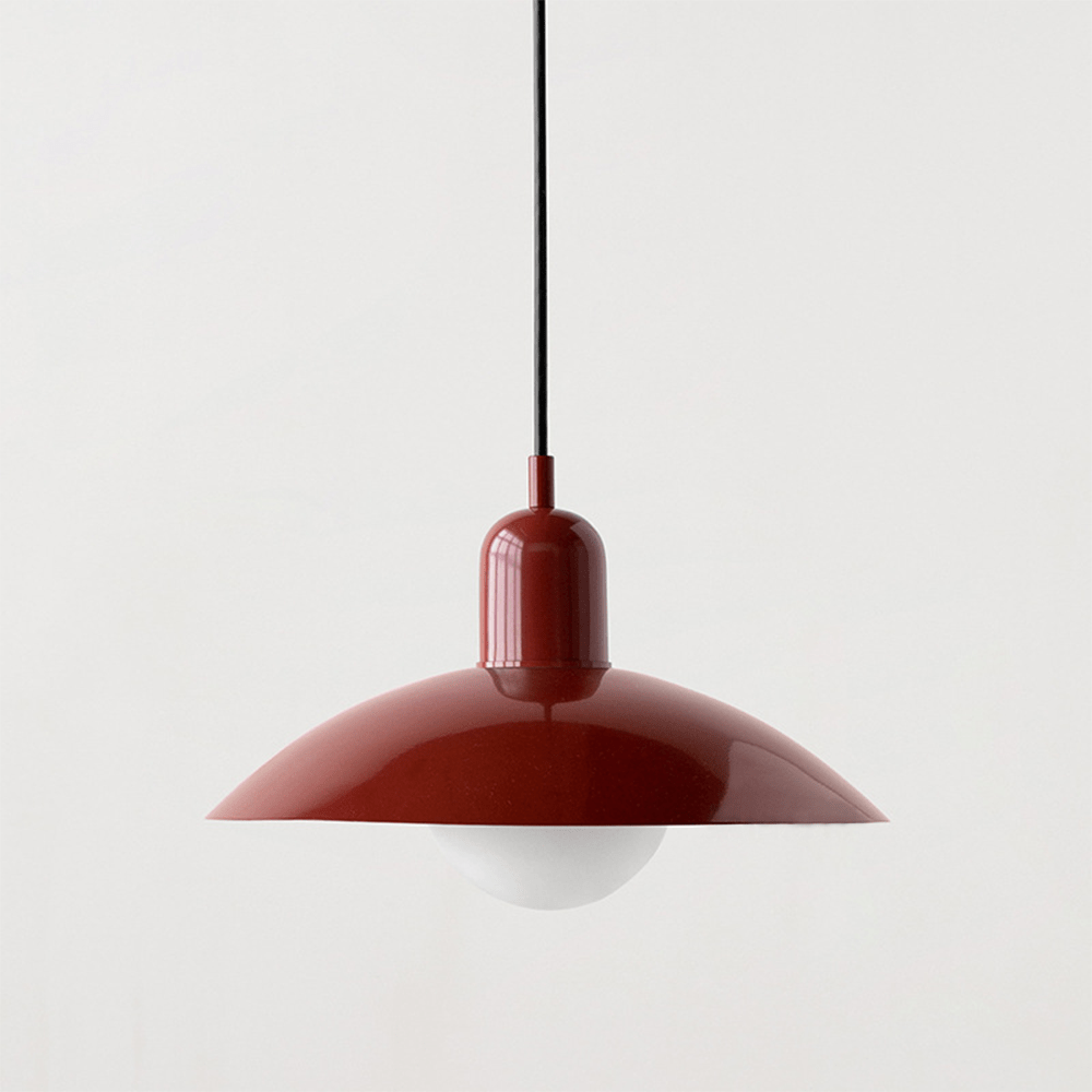 Macaron Bauhaus Dome Pendant Light – Two-Tone Colorful Modern Hanging Lamp for Kitchen, Dining, Kids Room & Cafe