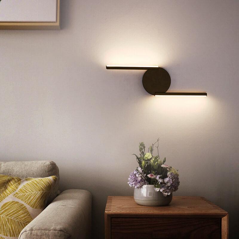 Curved Line LED Wall Light – Modern Minimalist Arc Halo Wall Sculpture Lamp in Black or White, Warm or Cool White