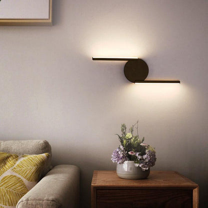 Curved Line LED Wall Light – Modern Minimalist Arc Halo Wall Sculpture Lamp in Black or White, Warm or Cool White