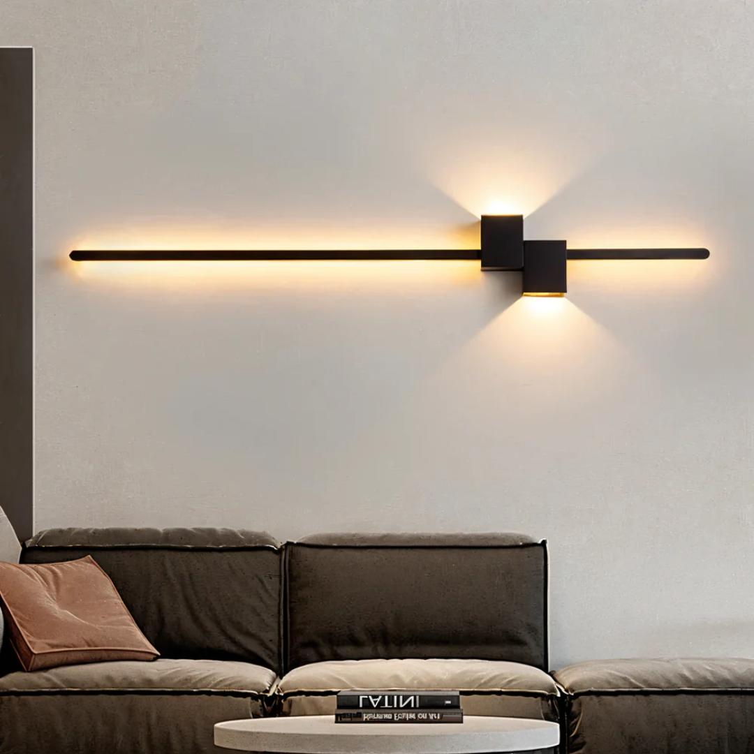 Modern Minimalist Linear LED Wall Light – 3000K Warm Aluminum Wall Sconce in White, Black or Gold, 60 to 100 cm