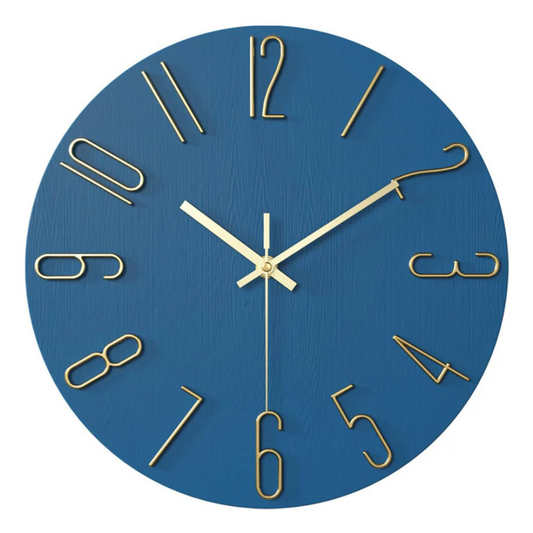Elegant Modern Silent Wall Clock – Minimalist Pastel Clock with Gold Numerals, Non-Ticking Quartz for Living Room & Bedroom