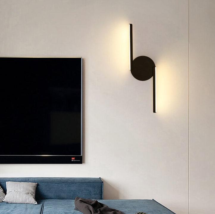 Curved Line LED Wall Light – Modern Minimalist Arc Halo Wall Sculpture Lamp in Black or White, Warm or Cool White