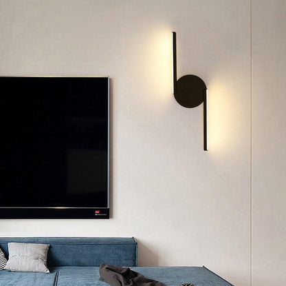 Curved Line LED Wall Light – Modern Minimalist Arc Halo Wall Sculpture Lamp in Black or White, Warm or Cool White