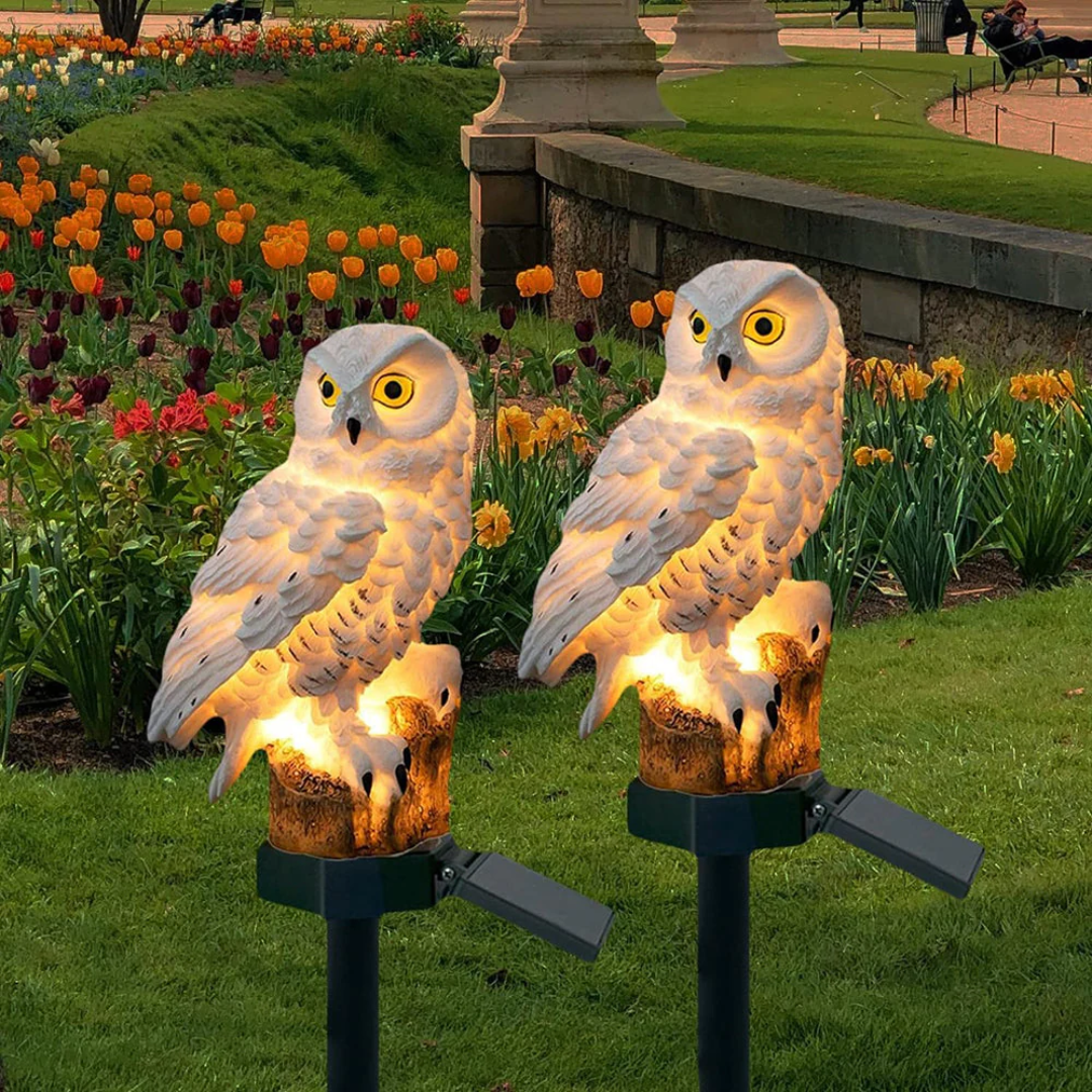 Solar Owl Garden Light – Decorative Outdoor Pathway Stake Lamp, Auto On at Night, No Wiring, 1 or 2 Pack for Lawn & Patio