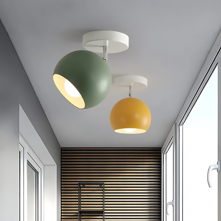 Nordic Macaron Mini Ceiling Light – Modern Round Aluminum Pastel Pendant Lamp, 15 cm for Bedroom, Hallway & Kids Room