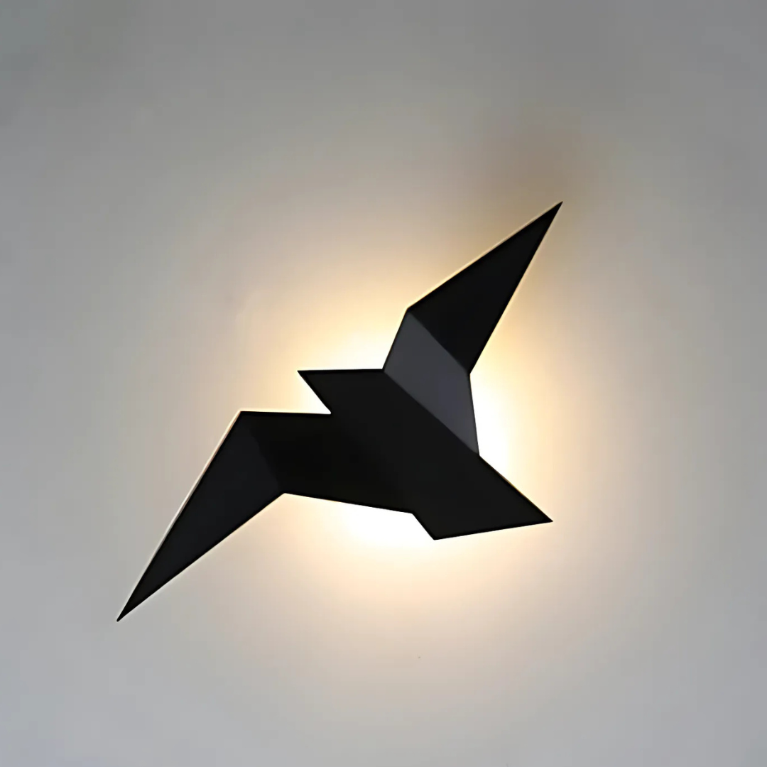 Origami Sculptural LED Wall Lamp – Modern Folded Metal Warm White Wall Sconce in Black, Gold or White for Living Room