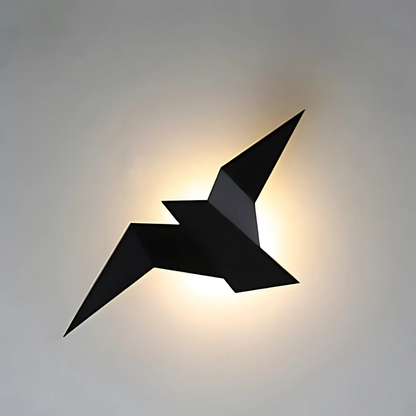 Origami Sculptural LED Wall Lamp – Modern Folded Metal Warm White Wall Sconce in Black, Gold or White for Living Room
