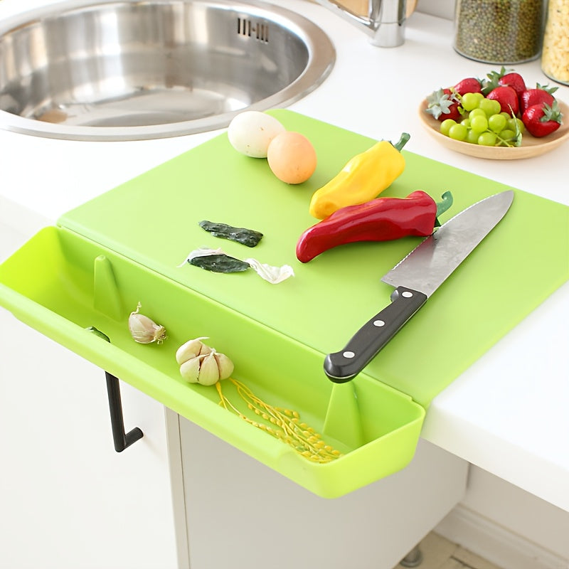 2-in-1 Portable Chopping Board with Built-In Storage Box – Cutting Board & Detachable Food Container for Kitchen, Camping & RV