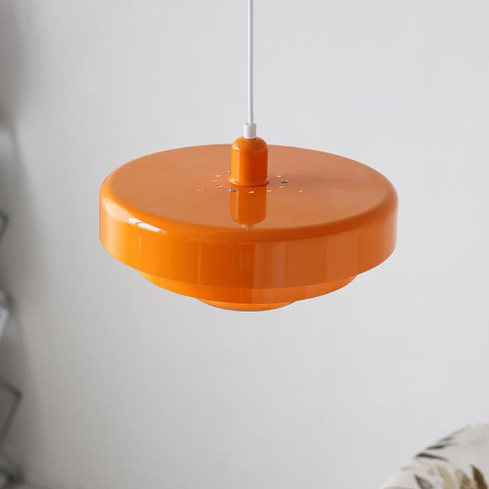 Nordic Vintage Multi-Layer Pendant Lamp – Retro Layered Round Shade Hanging Light in Orange, Green or White, Glare-Free