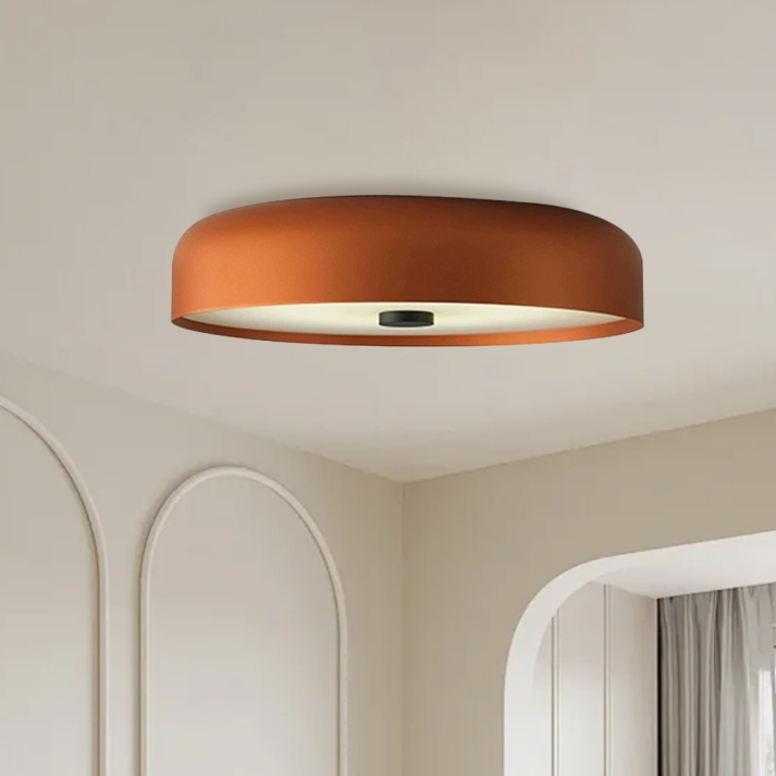 Nordic Retro LED Ceiling Light – Minimalist Flush Mount Fixture with 3-Color Switch, Modern Lamp for Bedroom & Living Room
