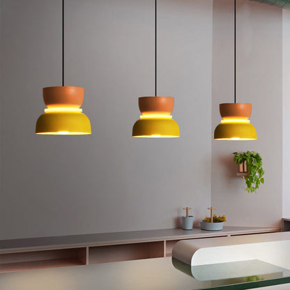Nordic Colorful Macaron Pendant Light – Two-Tone Scandinavian Hanging Lamp, E26 Bulb, 3 Sizes for Dining, Kitchen & Kids Room