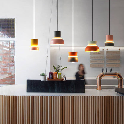 Nordic Colorful Macaron Pendant Light – Two-Tone Scandinavian Hanging Lamp, E26 Bulb, 3 Sizes for Dining, Kitchen & Kids Room