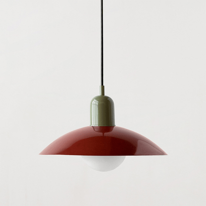 Macaron Bauhaus Dome Pendant Light – Two-Tone Colorful Modern Hanging Lamp for Kitchen, Dining, Kids Room & Cafe
