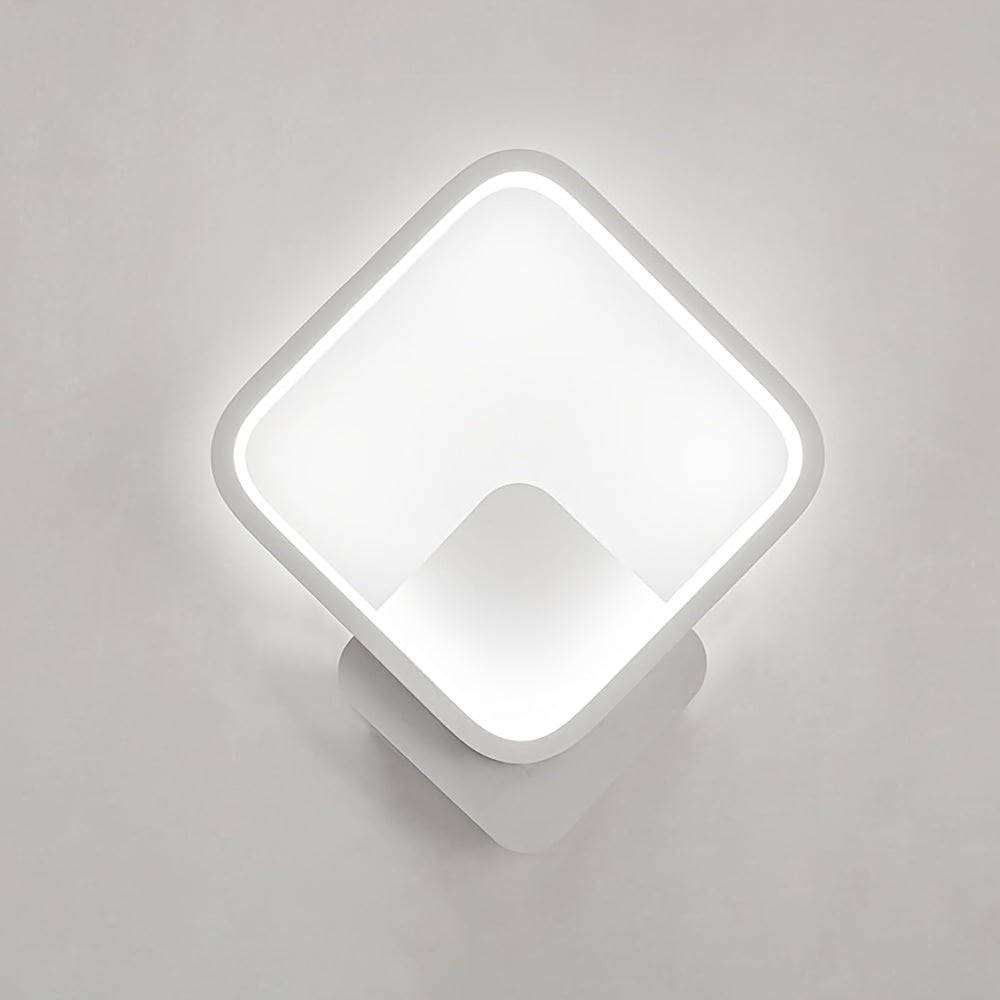 Modern Square LED Wall Lamp – Minimalist Geometric Wall Light with 3-Tone Dimming 3000K to 6000K in White or Black