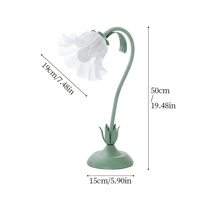 Floral USB Table Lamp – Flower-Inspired Shade Decorative Accent Light with Soft Warm Glow for Bedroom & Reading Corner