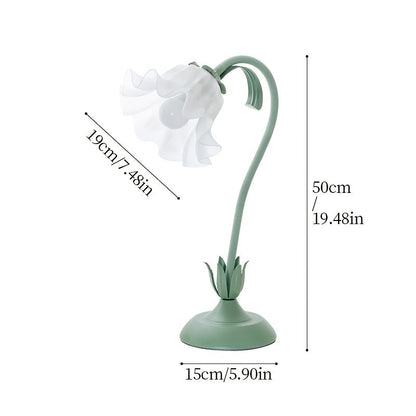 Floral USB Table Lamp – Flower-Inspired Shade Decorative Accent Light with Soft Warm Glow for Bedroom & Reading Corner
