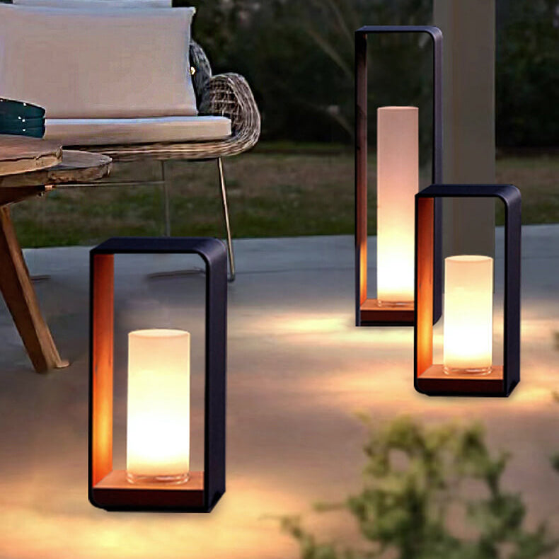 Modern Square Solar LED Outdoor Light – Waterproof Aluminum & Acrylic Wall Lamp, Warm White, Small, Medium or Large