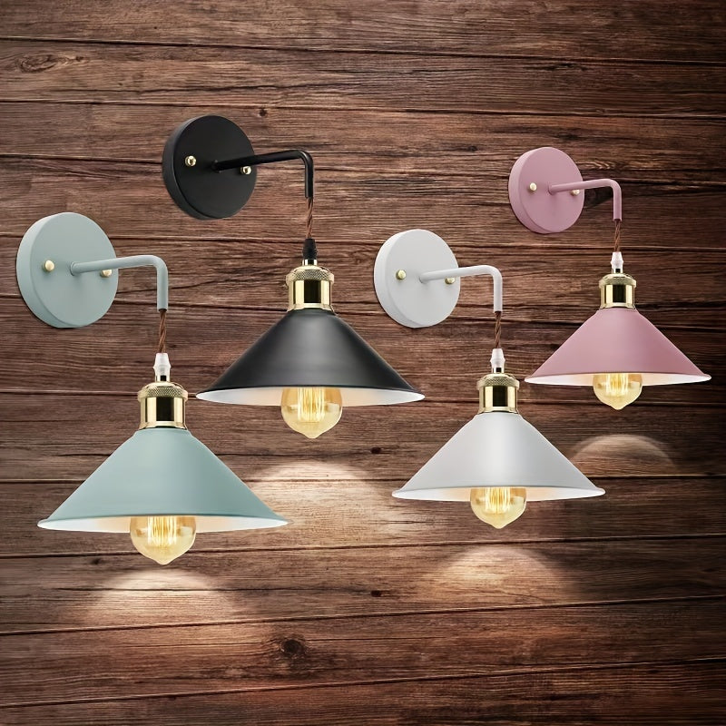 Modern Industrial Metal Wall Sconce Set of 2 – Oil-Rubbed Finish Wall Light Fixtures for Bedroom, Hallway & Cafe