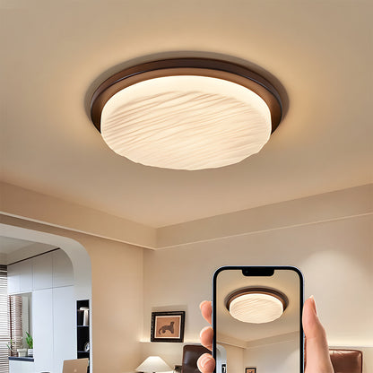 Art Deco LED Flush Mount Ceiling Light – Sculpted Glass Geometric Vintage Fixture, 30 to 53 cm, Warm or Cool White