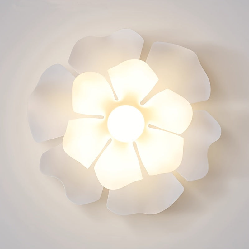 Rose Petal Floral Ceiling Light – Modern Semi-Flush Romantic Flower Lamp, 33 to 50 cm for Bedroom, Hallway & Living Room