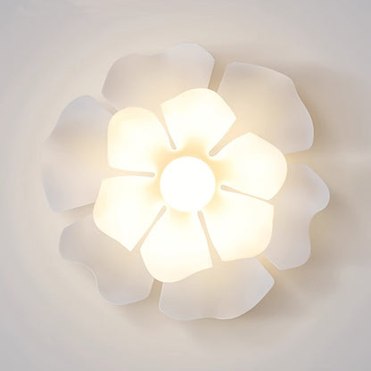 Rose Petal Floral Ceiling Light – Modern Semi-Flush Romantic Flower Lamp, 33 to 50 cm for Bedroom, Hallway & Living Room