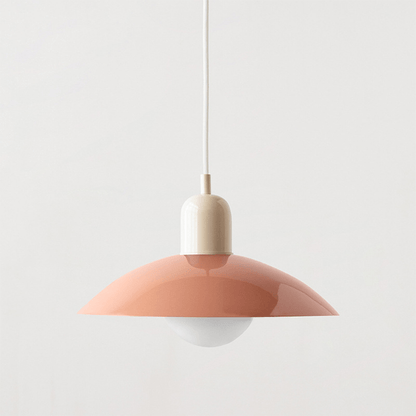 Macaron Bauhaus Dome Pendant Light – Two-Tone Colorful Modern Hanging Lamp for Kitchen, Dining, Kids Room & Cafe