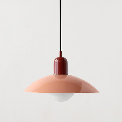 Macaron Bauhaus Dome Pendant Light – Two-Tone Colorful Modern Hanging Lamp for Kitchen, Dining, Kids Room & Cafe