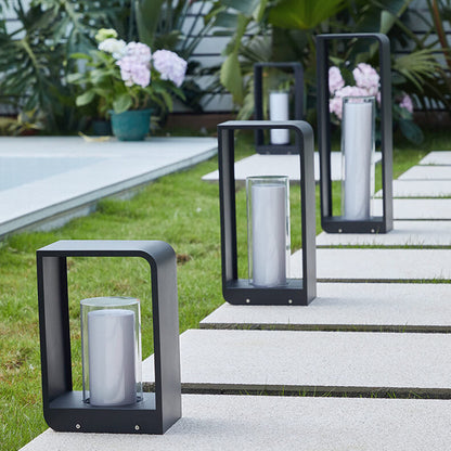 Modern Square Solar LED Outdoor Light – Waterproof Aluminum & Acrylic Wall Lamp, Warm White, Small, Medium or Large