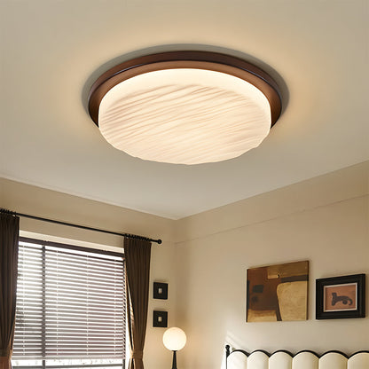 Art Deco LED Flush Mount Ceiling Light – Sculpted Glass Geometric Vintage Fixture, 30 to 53 cm, Warm or Cool White
