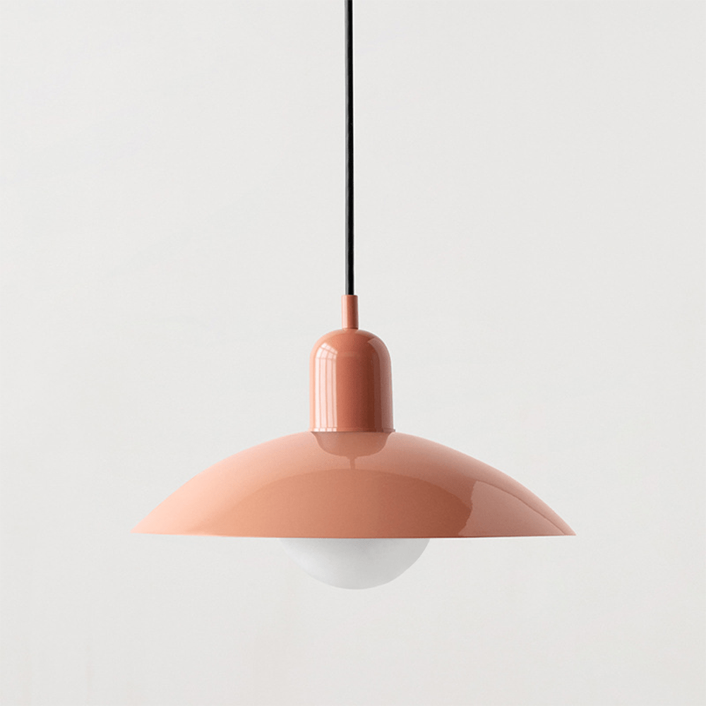 Macaron Bauhaus Dome Pendant Light – Two-Tone Colorful Modern Hanging Lamp for Kitchen, Dining, Kids Room & Cafe