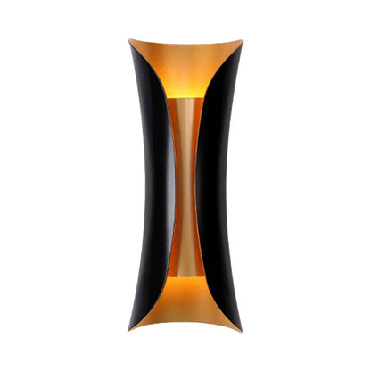 Modern Curl Black Metal Wall Sconce – Up & Down Two-Bulb Sculptural Indoor Wall Light, 33 to 76 cm for Bedroom & Hallway
