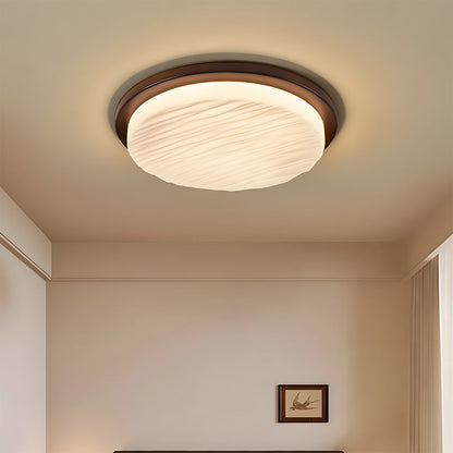 Art Deco LED Flush Mount Ceiling Light – Sculpted Glass Geometric Vintage Fixture, 30 to 53 cm, Warm or Cool White