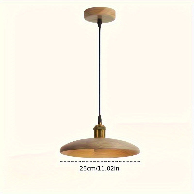Nordic Solid Wood Pendant Light – Scandinavian Wooden Lampshade Ceiling Lamp in Walnut or Natural Wood for Dining & Kitchen