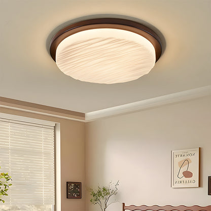 Art Deco LED Flush Mount Ceiling Light – Sculpted Glass Geometric Vintage Fixture, 30 to 53 cm, Warm or Cool White