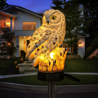 Solar Owl Garden Light – Decorative Outdoor Pathway Stake Lamp, Auto On at Night, No Wiring, 1 or 2 Pack for Lawn & Patio