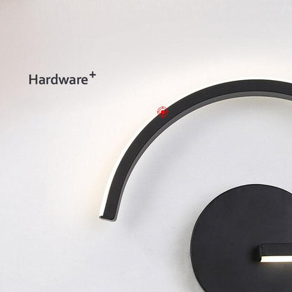 Curved Line LED Wall Light – Modern Minimalist Arc Halo Wall Sculpture Lamp in Black or White, Warm or Cool White
