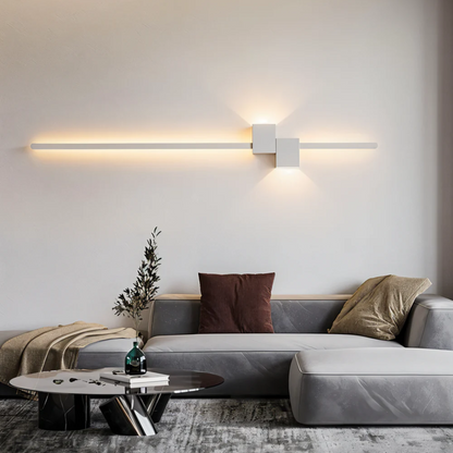 Modern Minimalist Linear LED Wall Light – 3000K Warm Aluminum Wall Sconce in White, Black or Gold, 60 to 100 cm