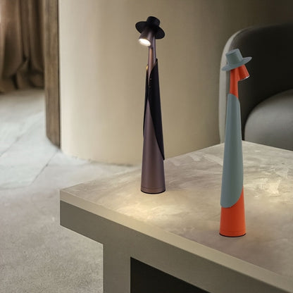 Modern Rechargeable LED Hat Lamp – Cordless Touch-Control Dimmable Desk Light, Artistic Bedside & Table Lamp