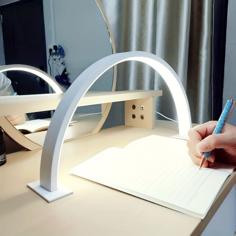 Crescent Moon LED Desk Lamp – Adjustable Eye-Care USB Metal Reading Light with Dimmable Color Temperature for Home Office