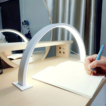 Crescent Moon LED Desk Lamp – Adjustable Eye-Care USB Metal Reading Light with Dimmable Color Temperature for Home Office