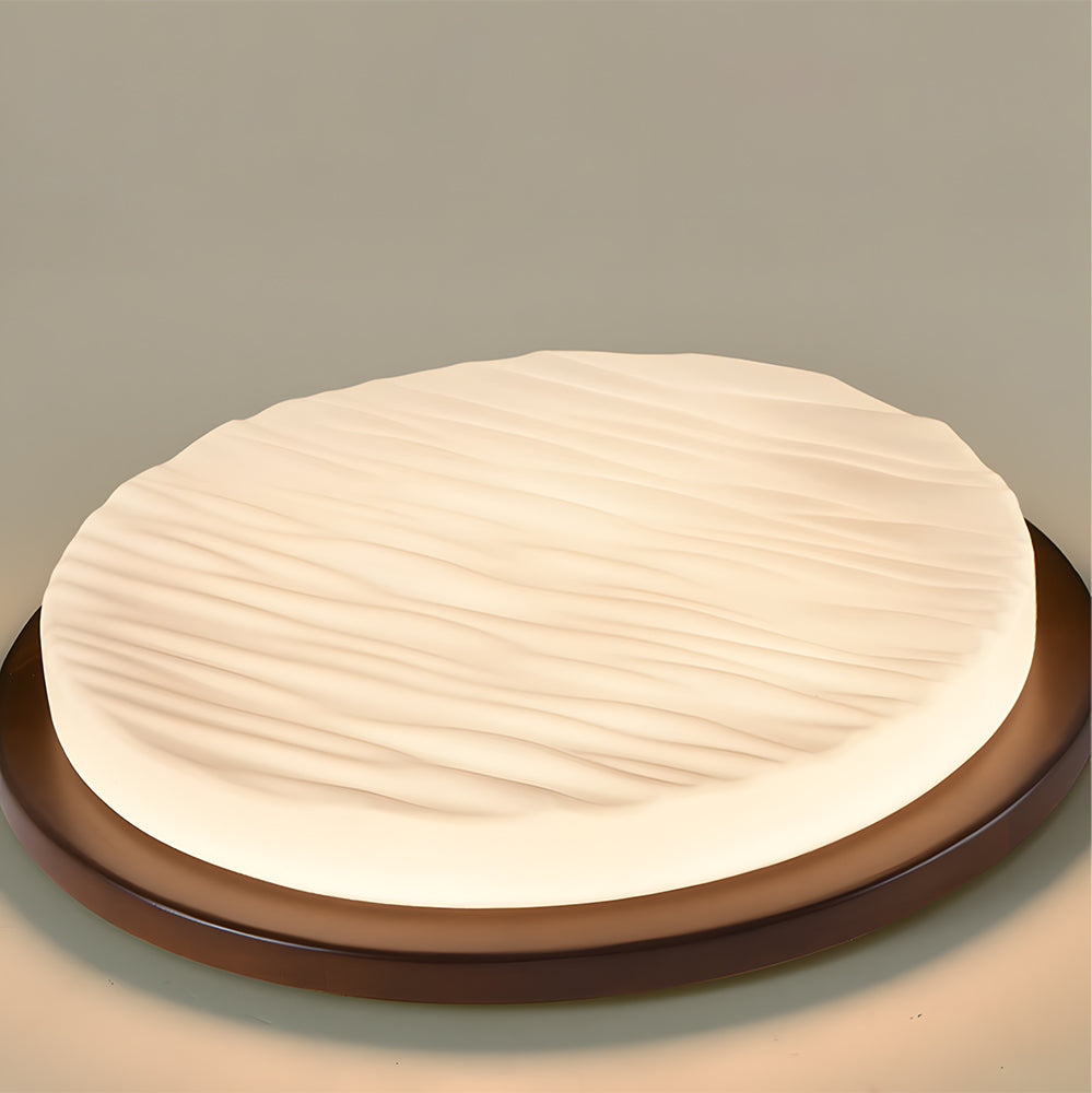 Art Deco LED Flush Mount Ceiling Light – Sculpted Glass Geometric Vintage Fixture, 30 to 53 cm, Warm or Cool White