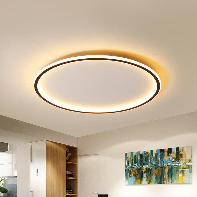 Nordic Disc LED Ceiling Light – Slim Aluminum Round Flush Mount Lamp, 40 to 60 cm, Warm or Cool White for Living Room