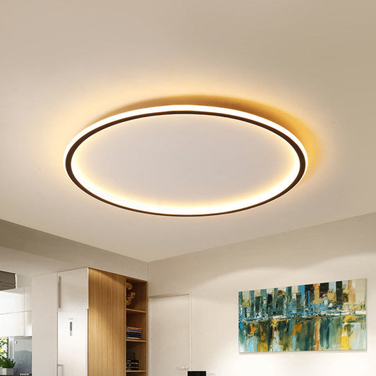 Nordic Disc LED Ceiling Light – Slim Aluminum Round Flush Mount Lamp, 40 to 60 cm, Warm or Cool White for Living Room