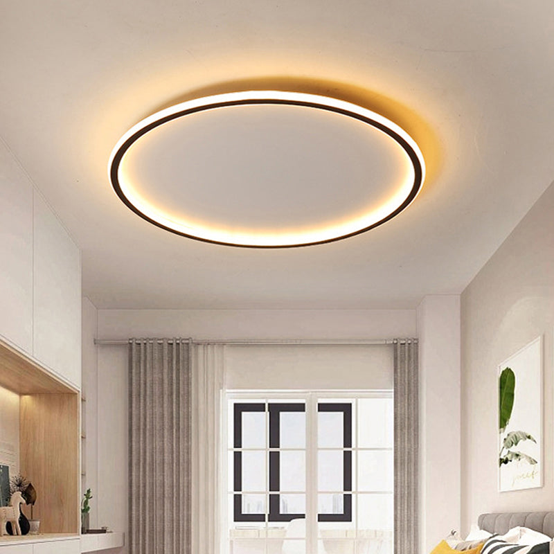 Nordic Disc LED Ceiling Light – Slim Aluminum Round Flush Mount Lamp, 40 to 60 cm, Warm or Cool White for Living Room