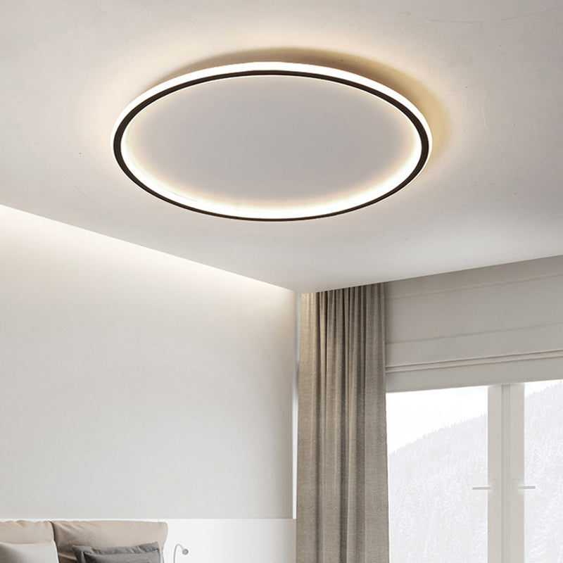 Nordic Disc LED Ceiling Light – Slim Aluminum Round Flush Mount Lamp, 40 to 60 cm, Warm or Cool White for Living Room