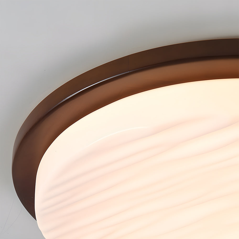 Art Deco LED Flush Mount Ceiling Light – Sculpted Glass Geometric Vintage Fixture, 30 to 53 cm, Warm or Cool White