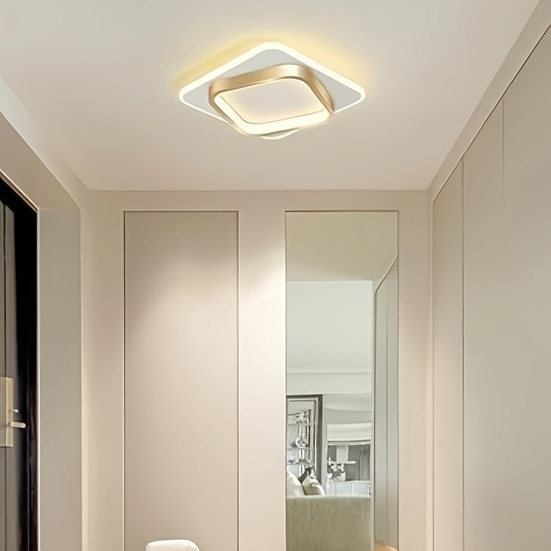 Modern Square LED Ceiling Light – Minimalist Geometric Flush Mount with 22W 3000K Warm White for Bedroom, Hallway & Office