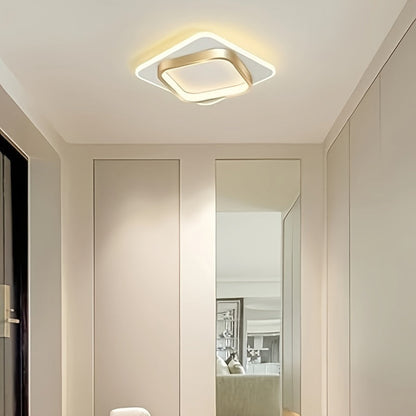 Modern Square LED Ceiling Light – Minimalist Geometric Flush Mount with 22W 3000K Warm White for Bedroom, Hallway & Office